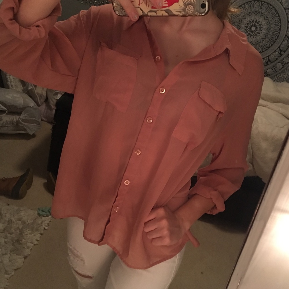 Cute Forever 21 Partially See Through Blouse
